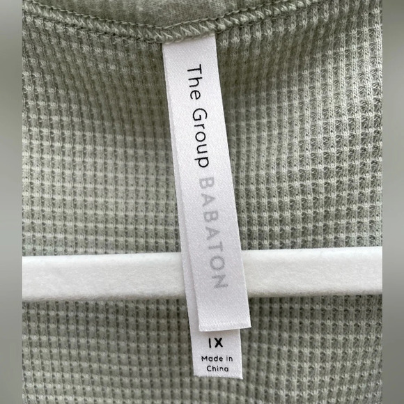 The Group by Babton  tie-front thermal Sage Green, size 1X - Picture 10 of 11